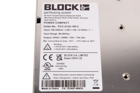 PCC-0124-100-2 BLOCK IMPULSINIS MAITINIMO ŠALTINIS