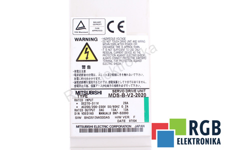 MDS-B-V2-2020 MITSUBISHI ELECTRIC SERVO DRIVE UNIT