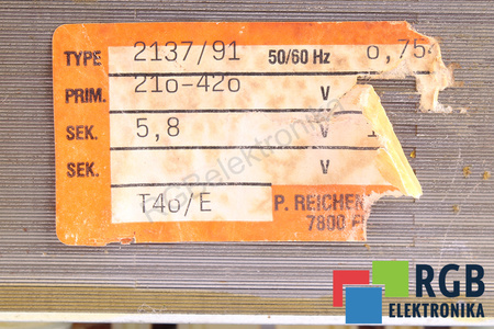 2137/91 REICHENBACH T40/E TRANSFORMATORIUS