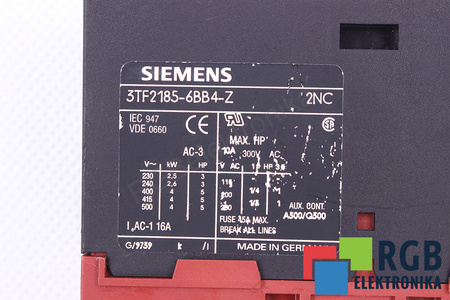 3TF2185-6BB4-Z SIEMENS 2NC 300VAC 16A