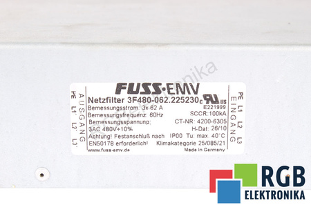 3F480-062.225230 FUSS EMV FILTRAS