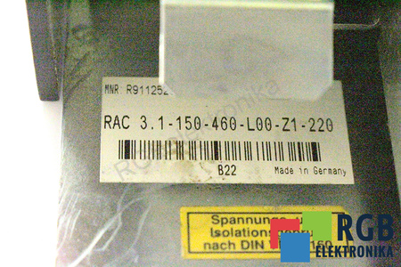 RAC3.1-150-460-L00-Z1-220 INDRAMAT AC MAINSPINDLE DRIVE