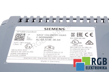 6AV2124-0MC01-0AX0 SIEMENS SIMATIC HMI TP1200 COMFORT