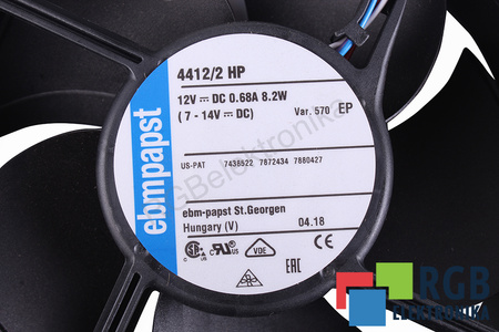 4412/2 HP EBM PAPST 120X120X40MM, 12V, 0.68A VENTILIATORIUS