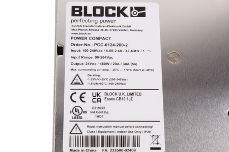 PCC-0124-200-2 BLOCK IMPULSINIS MAITINIMO ŠALTINIS