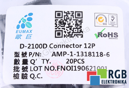 AMP-1-1318118-6 EUMAX D-2100D CONNECTOR SKIRTAS BI FANUC 12PIN KIŠTUKO KORPUSAS PAKAITALAS