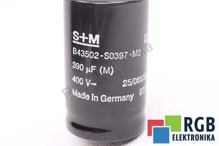 KONDENSATORIUS B43502-S0397-M2 S+M 390UF, 400VDC KONDENSATORIUS