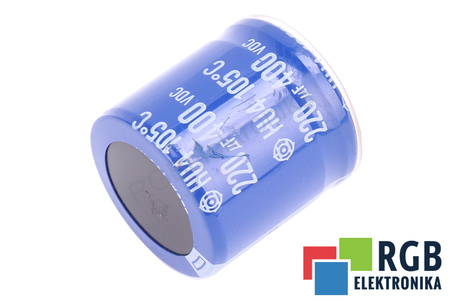 KONDENSATORIUS 220UF 400V HITACHI HU4 KONDENSATORIUS