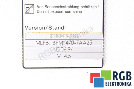 6FM1470-7AA25 SIEMENS V4.3 256KBYTE WKF