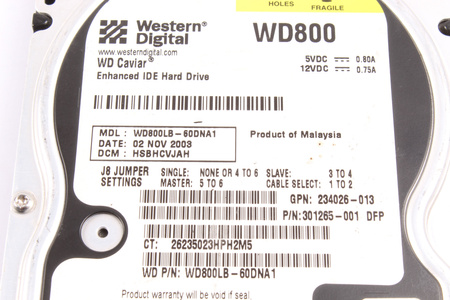 WD800LB-60DNA1 WESTERN DIGITAL 80 GB
