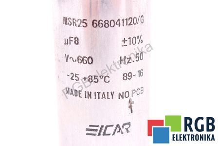 KONDENSATORIUS 8UF 660VAC EICAR KONDENSATORIUS