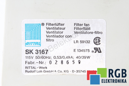 SK3167 RITTAL LR59132 115V 0.6A 42W VENTILIATORIUS