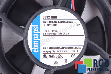 3312NNR EBM PAPST 90X90X32MM, 12V, 0.15A VENTILIATORIUS