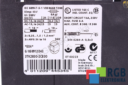 3TK2830-2CB30 SIEMENS SIRIUS SAUGOS RELĖ