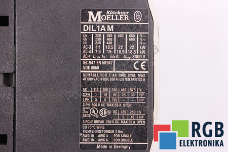 DIL1AM KLOCKNER MOELLER 690VAC 22KW 55A 220V