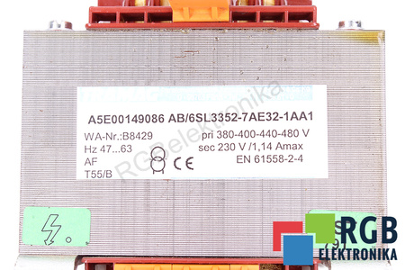 6SL3352-7AE32-1AA1 TRAMAG 380/400/440/480V, 230V TRANSFORMATORIUS