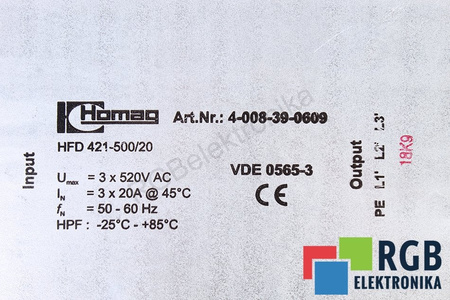 HFD421-500/20 HOMAG 4-008-39-0609 FILTRAS