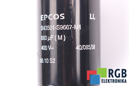 KONDENSATORIUS B43501-S9667-M1 EPCOS 40/085/56 660UF, 400VDC