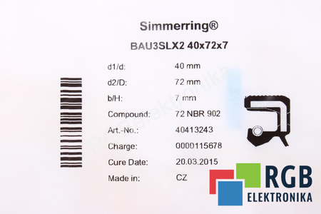 40X72X7 SIMRIT BAUSLX2 72NBR902 SIMMERING PAKAVIMAS