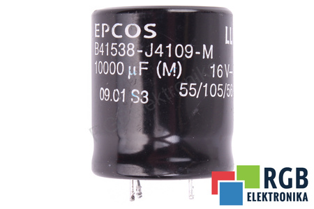 KONDENSATORIUS B41538-J4109-M EPCOS 10000UF, 16V KONDENSATORIUS