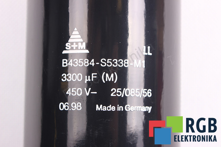 KONDENSATORIUS B43584-S5338-M1 S+M 3300UF, 450VDC KONDENSATORIUS