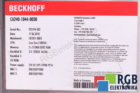 C6240-1044-0030 BECKHOFF