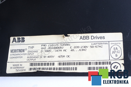 PAD 2101V5 S45001 ABB GNT2018086R2 VERITRON