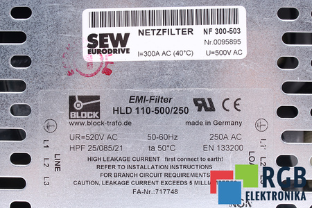 HLD110-500/250 BLOCK FILTRAS