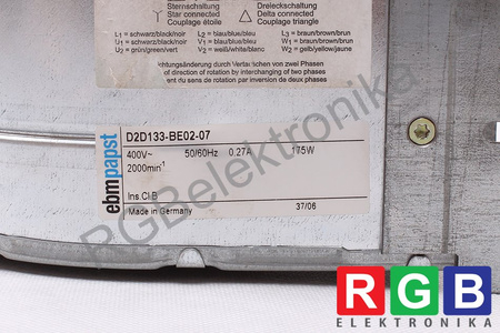D2D133-BE02-07 EBM PAPST 152.5X180X170.5MM 400V VENTILIATORIUS