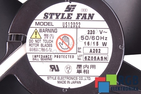 US12D22 STYLE ELECTRONICS 120X120X40MM, 230V VENTILIATORIUS