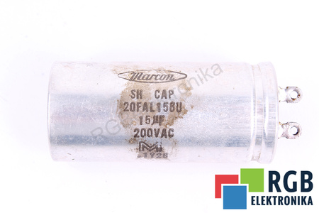 KONDENSATORIUS 20FAL156U MARCON 15UF, 200VAC
