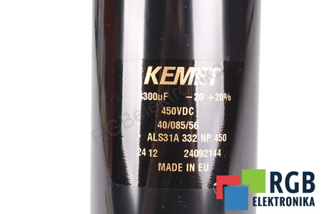 KONDENSATORIUS ALS31A332NP450 KEMET 3300UF, 450V, 75MM, 145MM