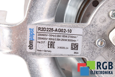 R2D225-AG02-10 EBM PAPST VENTILIATORIUS