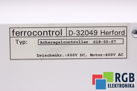 S18-00-07 FERROCONTROL ACHSREGELCONTROLLER