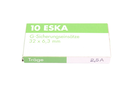 LĖTO VEIKIMO SAUGIKLIS 632.321 ESKA ZGT-2.5A 250V, 2.5A, 6.3X32MM, 10PCS