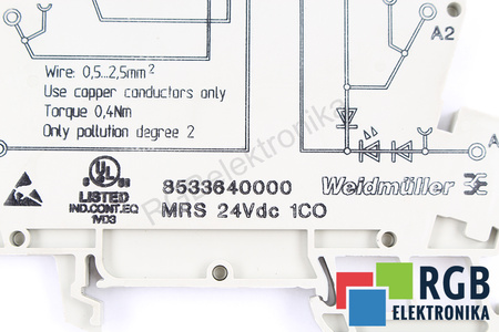 8533640000 WEIDMULLER 24V, 6A ESTAFETĖ