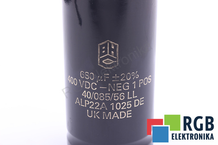 KONDENSATORIUS ALP22A1025DE BHC COMPONENTS LTD 680UF, 400VDC