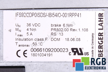 IFS92/2DP0ISDS/-IBI54/O-001RPP41 BERGER LAHR