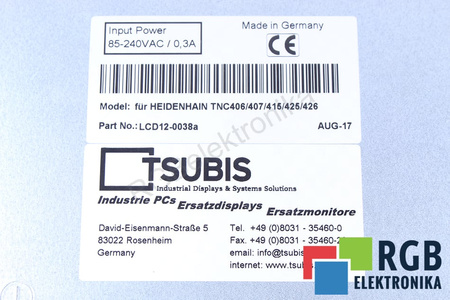 12-0038 PAKAITALAS SKIRTAS HEIDENHAIN BC110B TNC407 BC110B TNC425 BC110B TNC406 BC110B TNC415 BC110B TNC426 MONITORIAUS LCD EKRANAS