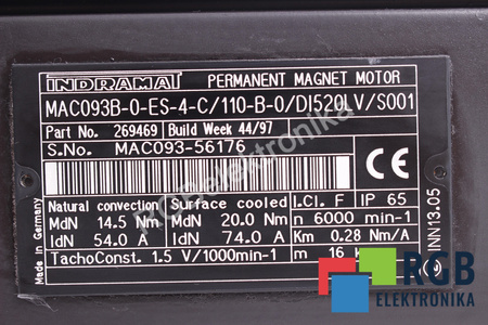MAC093B-0-ES-4-C/110-B-0/DI520LV/S001 INDRAMAT ROTORIAUS