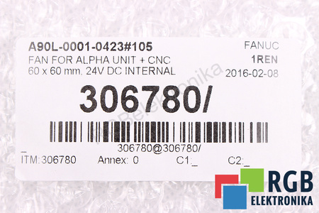 A90L-0001-0423#105 FANUC 60X60X15MM, 24V, 0.13A VENTILIATORIUS