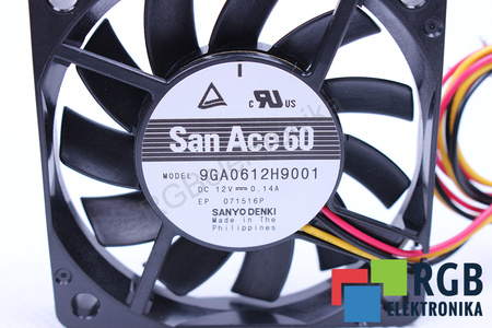 9GA0612H9001 SANYO DENKI SAN ACE 60 60X60X10MM, 12V, 0.14A VENTILIATORIUS