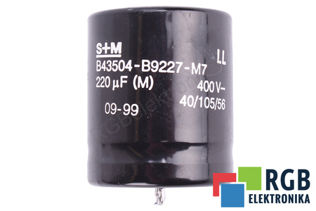 KONDENSATORIUS B43504-B9227-M7 S+M 220UF, 400V KONDENSATORIUS