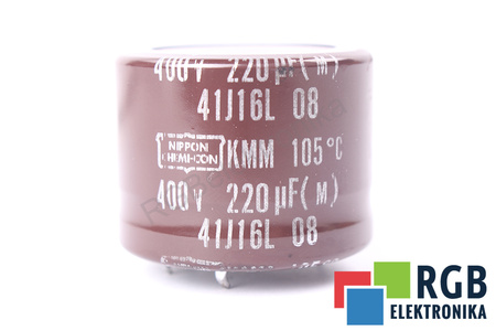 KONDENSATORIUS 41J16L08 NIPPON 220UF, 400VDC KONDENSATORIUS