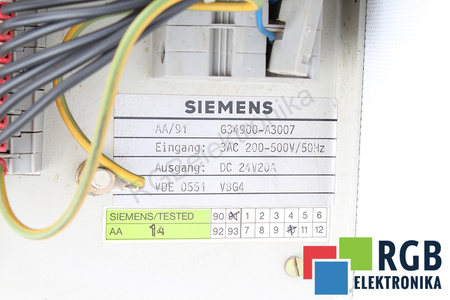 G34900-A3007 SIEMENS PRI 200-500VAC SEC 24VDC TRANSFORMATORIUS